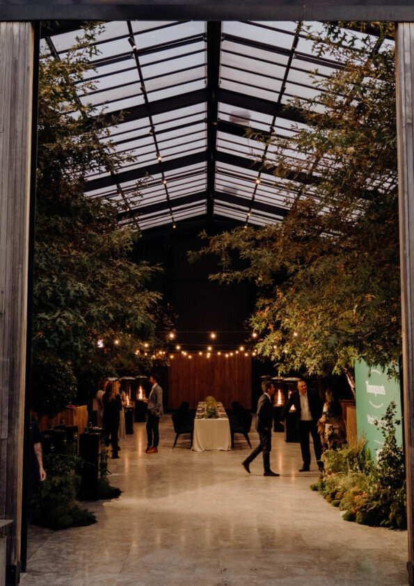Dinner under the glass roof at Glasshouse, Morningside